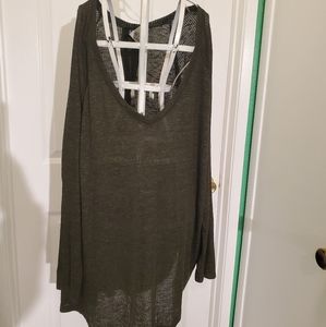 A.N.A Olive Green V Neck Sweater Sz XL